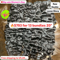 Deal 13pcs 20" Loose wavy double drawn raw hair