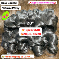 Deal 20pcs 20" Natural wavy double drawn raw hair