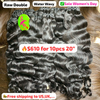 Deal 10pcs 20" Water wavy double drawn raw hair