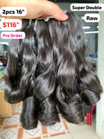 [PRE-ORDER] 2pcs 16" Bouncy funmi curly super double drawn raw hair