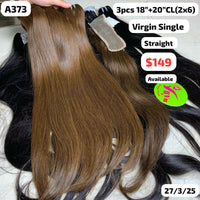 3pcs 18" and 20" 2x6 closure Straight single drawn #2 brown color hair (A373)