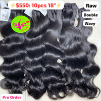 [PRE-ORDER] Deal 10pcs 18" Wavy double drawn raw hair