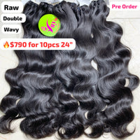 [PRE-ORDER] DEAL 10pcs 24" Wavy double drawn raw hair