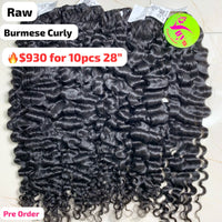 [PRE-ORDER] Deal 10pcs 28" Burmese curly double drawn raw hair