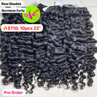 [PRE-ORDER] DEAL 10pcs 22" Burmese curly double drawn raw hair