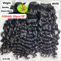 Deal 10pcs 18" Steam wavy double drawn virgin hair (A415)