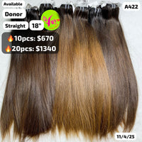 Deal 20pcs 18" Straight single donor hair (A422)