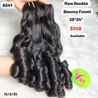 20"24" Bouncy funmi double drawn raw hair (A541)