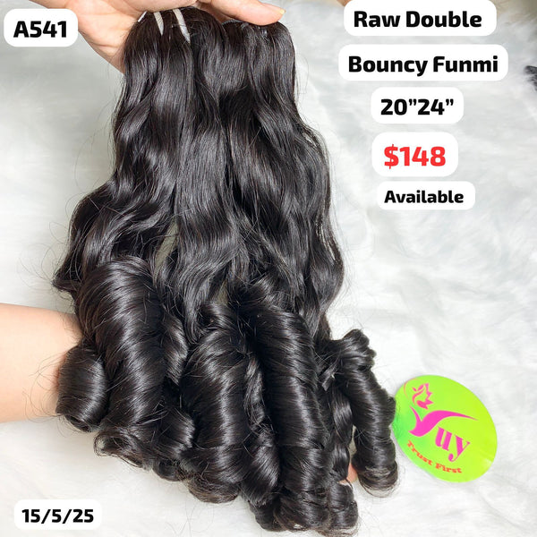 20"24" Bouncy funmi double drawn raw hair (A541)
