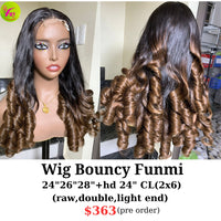 [PRE-ORDER] 28" 2x6 HD closure bouncy funmi light end color wig