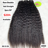 3pcs 20" yaki straight double drawn raw hair (A563)