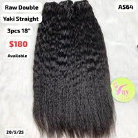 3pcs 18" yaki straight double drawn raw hair (A564)