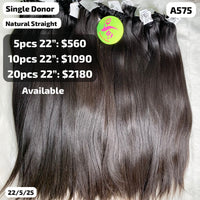 DEAL 22" Natural straight single donor hair (A575)