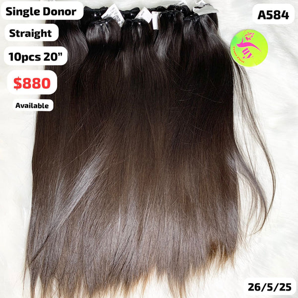 DEAL 10pcs 20" straight single donor hair (A582)