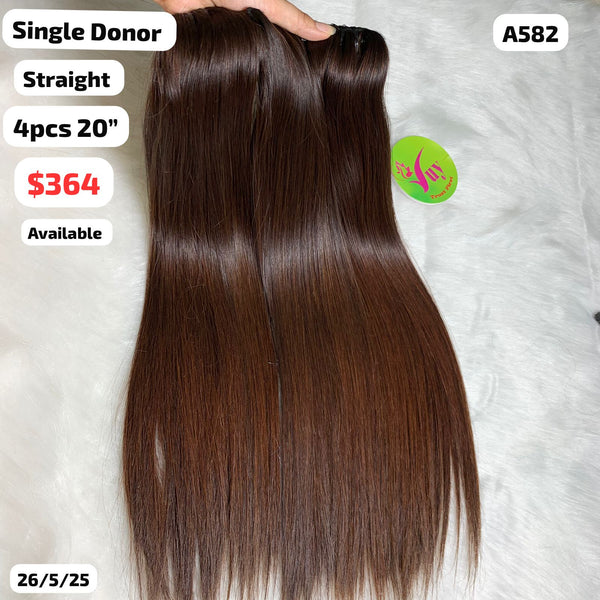 4pcs 20" straight single donor hair (A582)