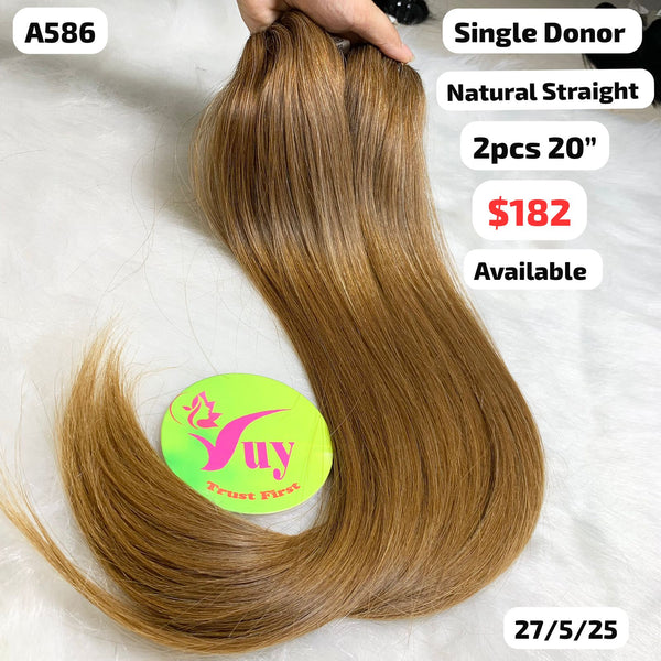 2pcs 20" straight single donor hair (A586)