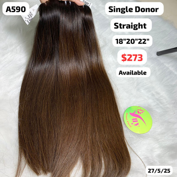 18"20"22" straight single donor hair (A590)