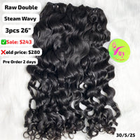 [PRE-ORDER] 3pcs 26" Steam wavy double drawn raw hair