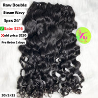 [PRE-ORDER] 3pcs 24" Steam wavy double drawn raw hair