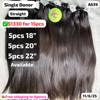 DEAL 1.5kg Straight single donor hair: 0.5kg 18" 0.5kg 20" 0.5kg 22" (A639)