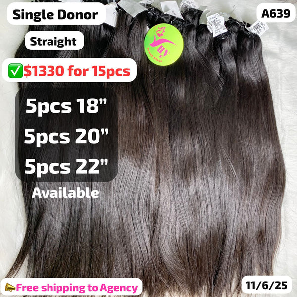DEAL 1.5kg Straight single donor hair: 0.5kg 18" 0.5kg 20" 0.5kg 22" (A639)