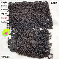 DEAL 1kg 24" curly double drawn virgin hair (A662)