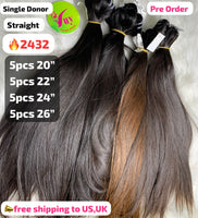 [PRE-ORDER] DEAL 20pcs straight single donor hair: 5pcs 20" 5pcs 22" 5pcs 24" 5pcs 26"