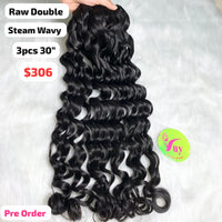 [PRE-ORDER] 3pcs 30" steam wavy double drawn raw hair