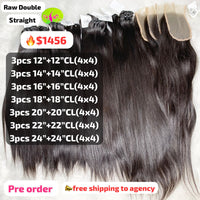 [PRE-ORDER] DEAL 21 bundles and 7pcs closure 4x4 double drawn raw hair