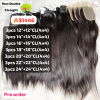[PRE-ORDER] DEAL 21 bundles and 7pcs closure 4x4 double drawn raw hair