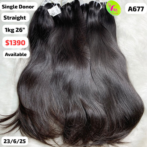 1kg 26" straight single donor hair (A677)