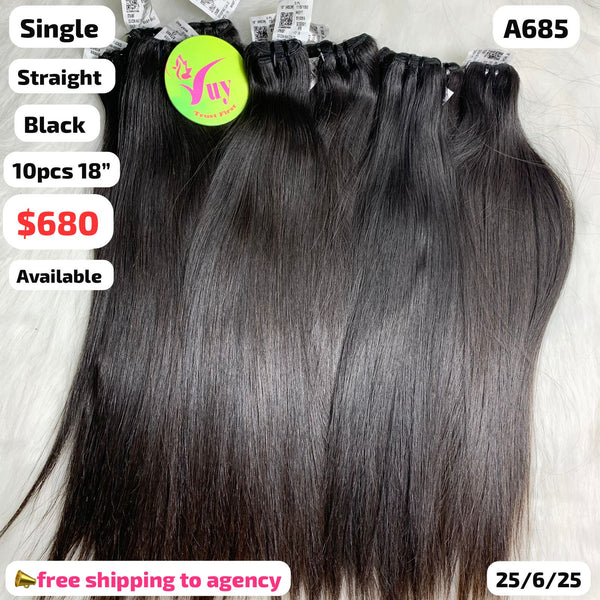 1kg 18" straight single donor hair (A685)