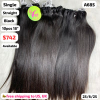 1kg 18" straight single donor hair (A685)