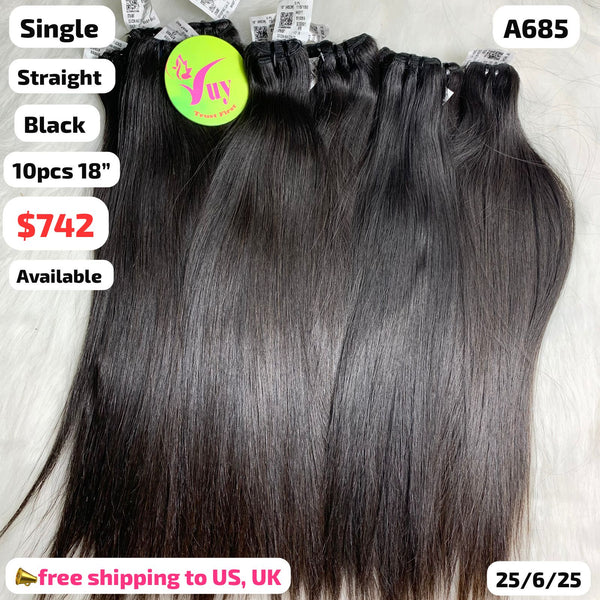 1kg 18" straight single donor hair (A685)