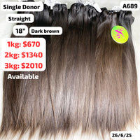 DEAL 18" straight single donor hair (A689)
