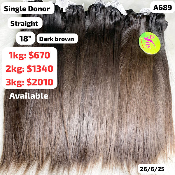DEAL 18" straight single donor hair (A689)