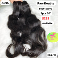 3pcs 30" slight wave double drawn raw hair (A691)