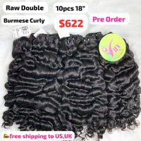 [PRE-ORDER] 10pcs 18" Burmese curly double drawn raw hair