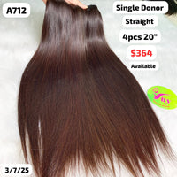 4pcs 20" straight single donor hair (A712)