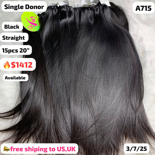 15pcs 20" straight single donor hair (A715)