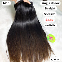 5pcs 20" straight single donor brown tip hair (A716)