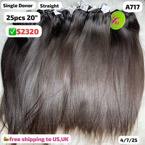 25pcs 20" straight single donor hair (A717)