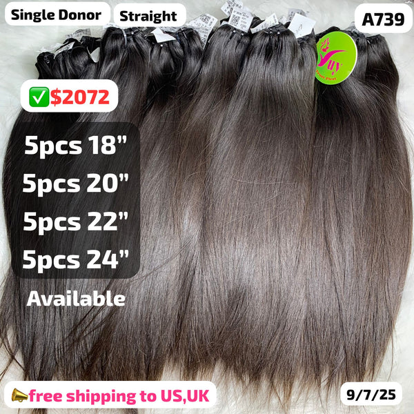 DEAL 20pcs straight single donor hair from 18" to 24" (A739)