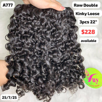 3pcs 22" Kinky loose curly double drawn raw hair (A777)