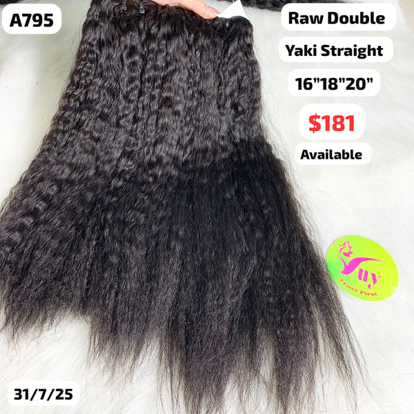 16"18"20" Yaki straight double drawn raw hair (A795)
