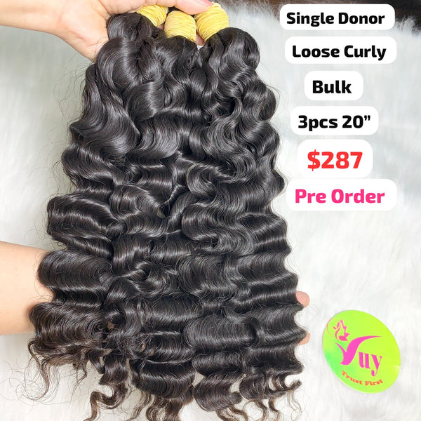 [PRE-ORDER] 3pcs 20" Loose curly single donor bulk hair