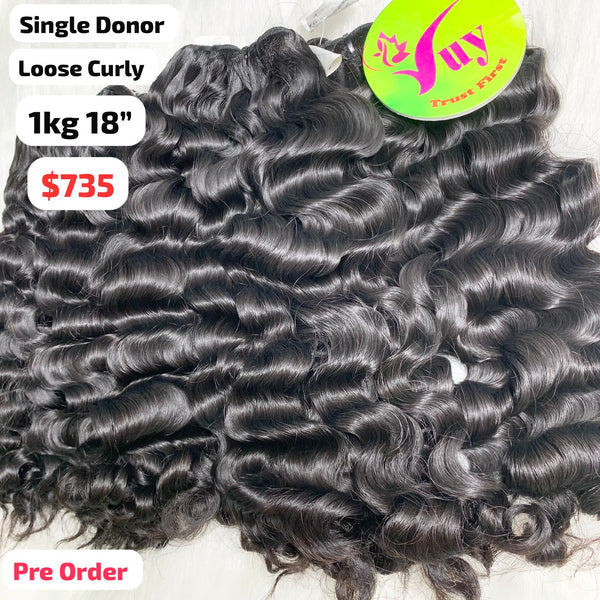 [PRE-ORDER] 1kg 18" Loose curly single donor hair