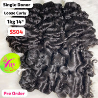 [PRE-ORDER] 1kg 14" Loose curly single donor hair