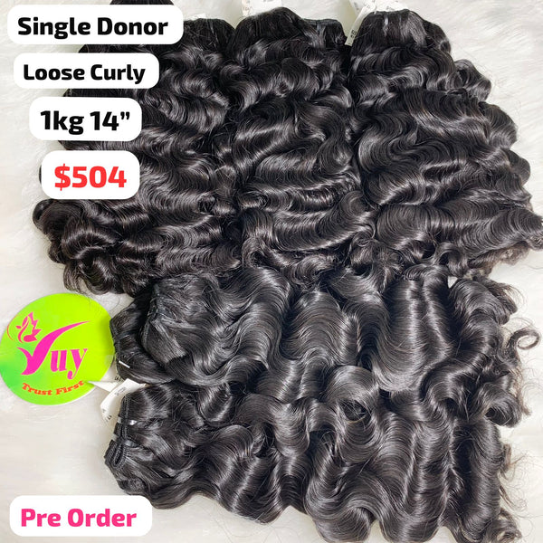 [PRE-ORDER] 1kg 14" Loose curly single donor hair