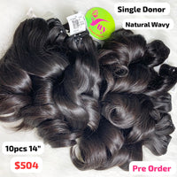 [PRE-ORDER] 10pcs 14" Natural wave single donor hair